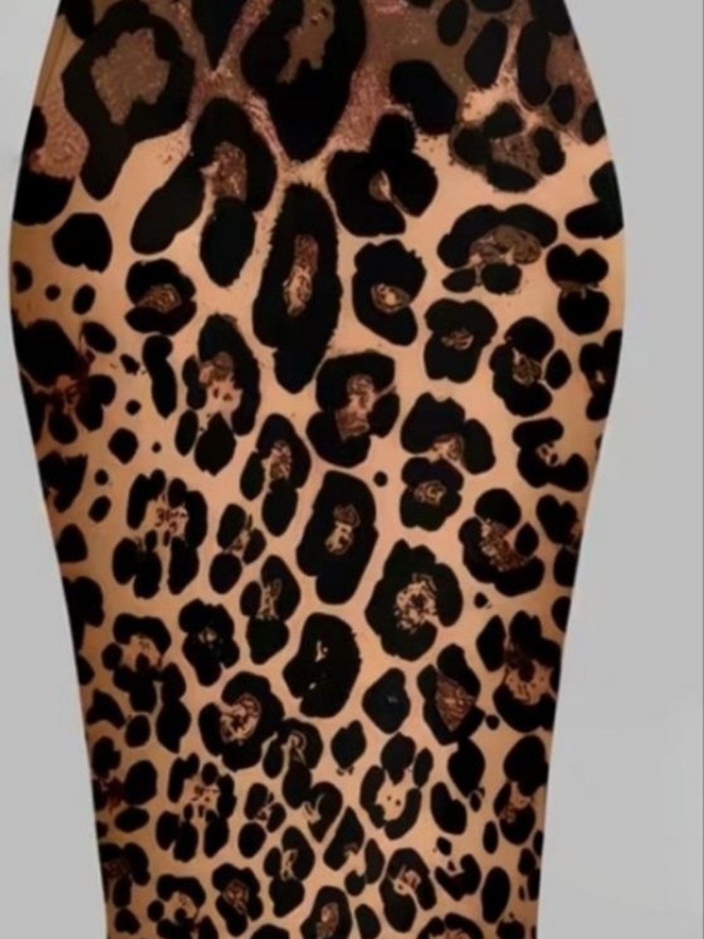Leopard Print Pencil Skirt in Tan and Black